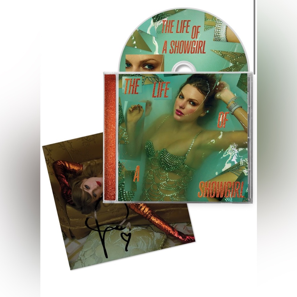 Taylor Swift The Life of a Showgirl CD + Hand Signed Photo Variant 2 - NWT